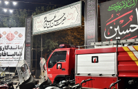 حضور خودروها و نیروهای آتش نشانی قم در هیئت‌های مذهبی 