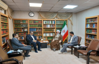 دیدار شهردار قم و رئیس شورای اسلامی شهر با آیت الله اعرافی 