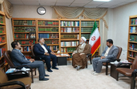 دیدار شهردار قم و رئیس شورای اسلامی شهر با آیت الله اعرافی 