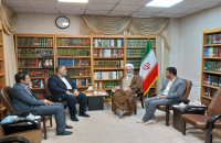 دیدار شهردار قم و رئیس شورای اسلامی شهر با آیت الله اعرافی 